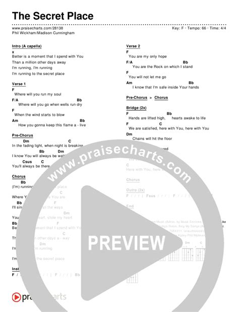 secret place chords phil wickham